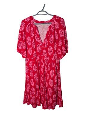 Boden Pink Bolt Piper Short Jersey Dress Size 12 R Modal Blend Pockets